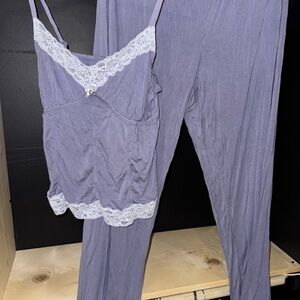 Adore Me Purple Lace Trim Pajama Set